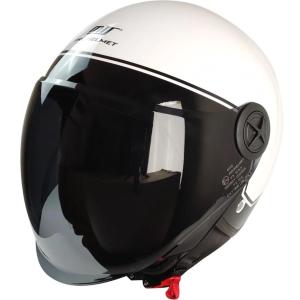 Mts Pro Helmet Fx 101 Siyah Vizörlü Yarım Kask (Beyaz)