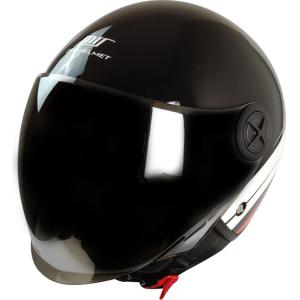 Mts Pro Helmet Fx 101 Siyah Vizörlü Yarım Kask (Siyah Kırmızı)