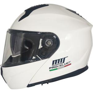 Mts Pro Helmet M-966 Çene Açılır Güneş Vizörlü Kask (Beyaz)